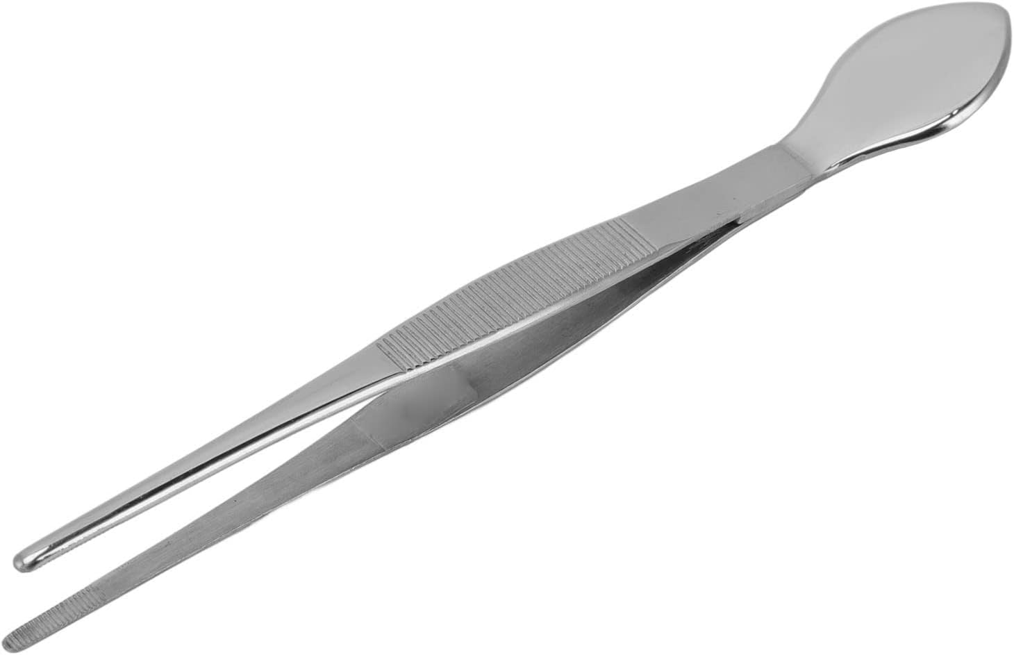 Bonsai Tweezers, Professional Stainless Steel Straight Serrated Tips with Loosening Spatula for Bonsai Soil Maintenance and Moss Removal Gardening Tool