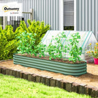outsunny 8' x 2' x 1' galvanized raised shown in use