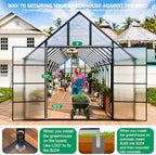 cdcasa 10x36 ft greenhouse for outdoors, massive easy shown in use