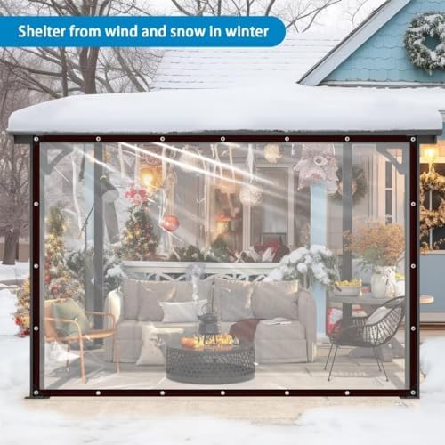 clear tarp heavy duty waterproof,90% transparent with grommets showing dimensions