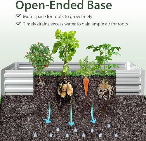 giantexuk raised garden bed with greenhouse, 2 in, side view