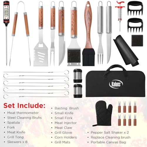 kaluns 35pc bbq grill tools set – heavy, package contents