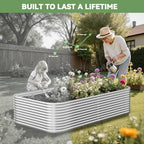 tall 8ft raised beds for gardening, corrugated galvanized on a desk or shelf