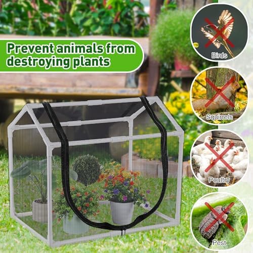 mesh plant cover from animals, 23.62"x15.75"x19.69" heavy duty showing dimensions