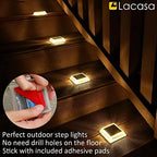lacasa solar deck lights, 4 pack 30lm led, close-up detail