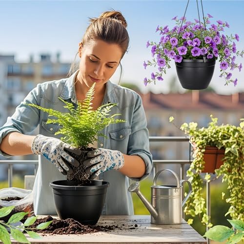 roshtia 24 pcs 6.3 inch plastic hanging pots, side view