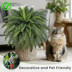 forest prince 42" artificial boston ferns, bush plants, side view