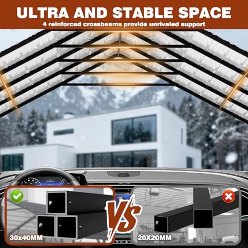 leveleve 12x20 ft heavy-duty metal carport, galvanized steel on a desk or shelf