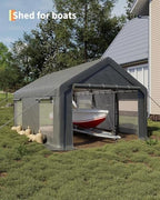 12x20 ft heavy duty carport canopy with sidewalls, package contents