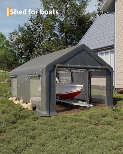 12x20 ft heavy duty carport canopy with sidewalls, package contents