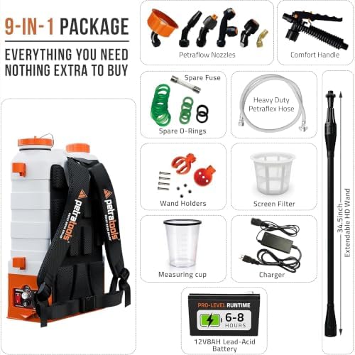 petratools hd4000 battery powered backpack sprayer, 6 hr, close-up detail