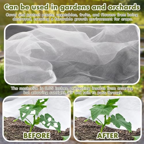 woanger 3 pcs garden bed netting 8 x, side view
