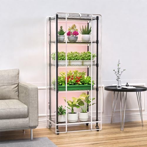 indoor greenhouse with grow lights with 72w shown in use