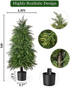 4ft artificial cedar topiary trees, outdoor artificial plants on a desk or shelf