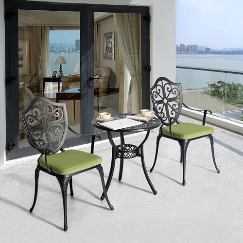 nuu garden outdoor 3-piece bistro set with cushions shown in use