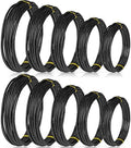 Hotop 10 Rolls Bonsai Wires Anodized Aluminum Bonsai Training Wire in 5 Sizes - 1.0 mm, 1.5 mm, 2.0 mm, 2.5 mm, 3.0 mm, Total 164 Feet (Black)