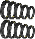 Hotop 10 Rolls Bonsai Wires Anodized Aluminum Bonsai Training Wire in 5 Sizes - 1.0 mm, 1.5 mm, 2.0 mm, 2.5 mm, 3.0 mm, Total 164 Feet (Black)
