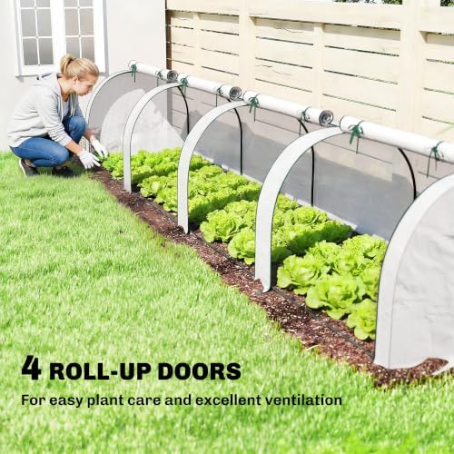 outsunny mini greenhouse 177.2" x 39.4" x 31.5", close-up detail