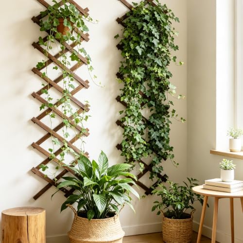 wood lattice fence panels for outside 13.4"x78.8" expandable, close-up detail