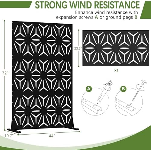 cofar metal privacy screen outdoor 72" h×44" w shown in use