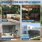 garvee metal privacy screen outdoor, 72"h×47"w balcony patio on a desk or shelf