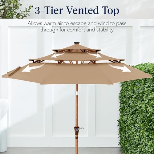 best choice products 10ft 3-tier solar patio market, side view