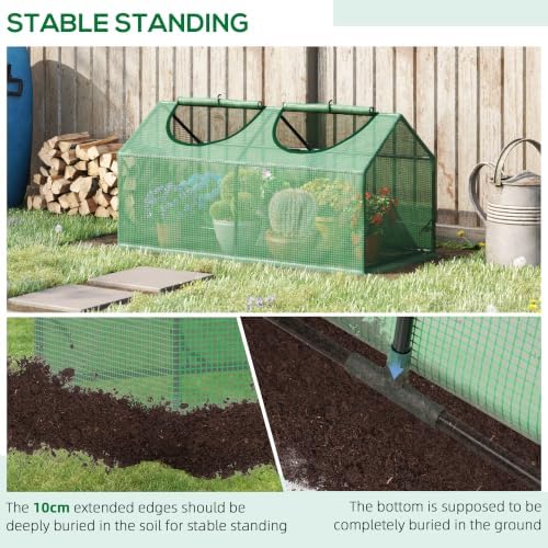 outsunny 4' x 2' x 2' portable mini showing dimensions