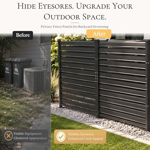 2 panel air conditioner fence, 42" h x, side view