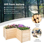 giantex wood raised garden bed, 47.5"x47.5"x24.5" elevated planter showing dimensions
