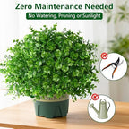 florisso fake plants artificial boxwood topiary, 2 pack showing dimensions
