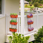 oyeal hanging flower pots for railing fence outdoor on a desk or shelf