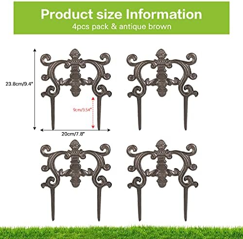 sungmor cast iron brown flower bed edging, package contents