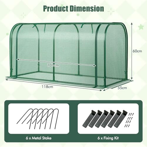 happygrill portable mini greenhouse with waterproof sun-protective pe, front angle view