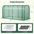 happygrill portable mini greenhouse with waterproof sun-protective pe, front angle view