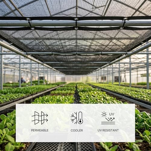 colourtree 50% black shade cloth, 10ft x 16ft, side view