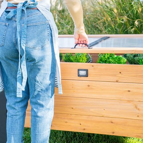 backyard discovery aggie 4' x 2' cedar wood, front angle view