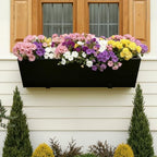 36 inch railing planter boxes, heavy duty metal showing dimensions