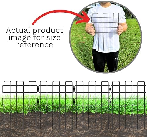 shoplala decorative garden fence border (20 panels) 12in(l), close-up detail