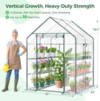 ohuhu plastic greenhouse for outdoors: portable walk in shown in use