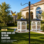 birdream 2 pack solar bird feeders for outdoors showing dimensions