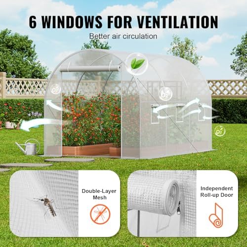 vevor walk-in tunnel greenhouse, 9.6x6.4x6.2 ft hoop house, package contents