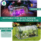 meonum mini greenhouse with grow light, 51.18 "l, side view