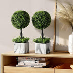 lewondr 16'' potted artificial topiary boxwood topiary ball shown in use