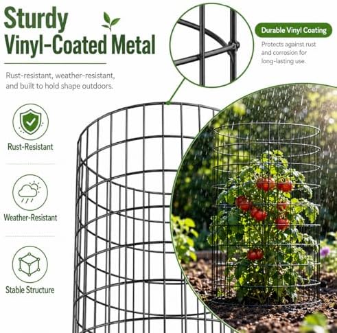 metal wire plant protector,10 pack garden cages for showing dimensions