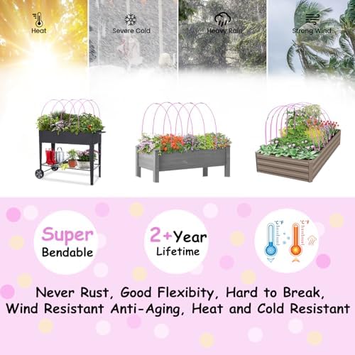 garden hoops 120pcs, sunwuk greenhouse hoops for 1-3.5ft, side view