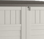 Suncast 4 Pack 34 Cu Ft Capacity Horizontal Outdoor Storage Shed for Garbage Cans, Garden Accessories, Backyard, and Patio Use, Vanilla