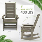 greenvines outdoor rocking chairs set of 2, hdpe, close-up detail
