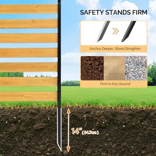 vingli 54" x 39" wooden privacy fence for, close-up detail