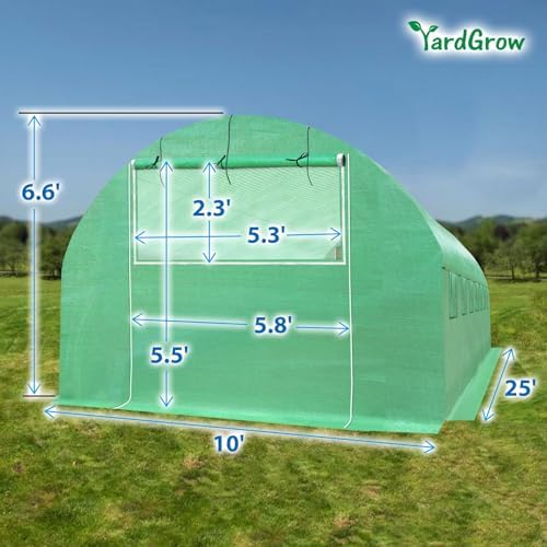 yardgrow greenhouse replacement cover larger walk in outdoor, side view