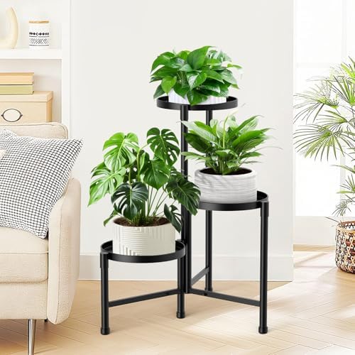3 tier corner plant stand indoor outdoor, metal, view 9